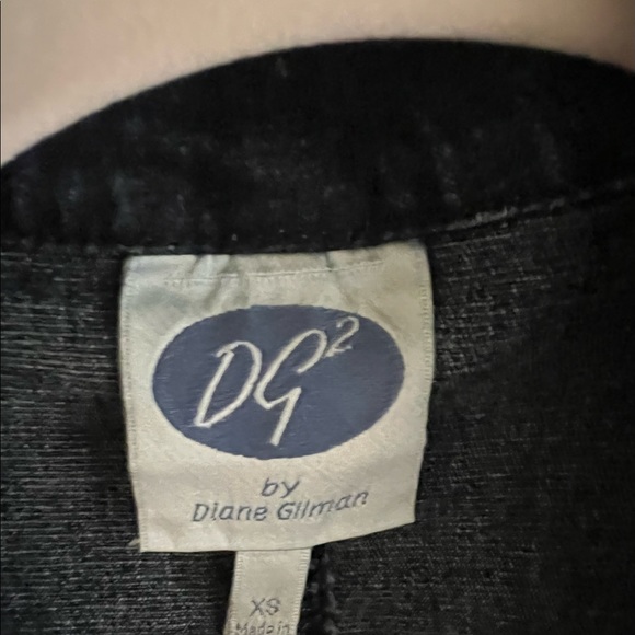 DG2 DIANE GILMAN EMBELLISHED DENIM BLUE ZIP MOTTO JACKET WITH ZIP FLARE SLEEVES - Picture 14 of 16